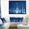 Designart - Blue Chicago Skyline Night - Cityscape Photo Framed Canvas Print